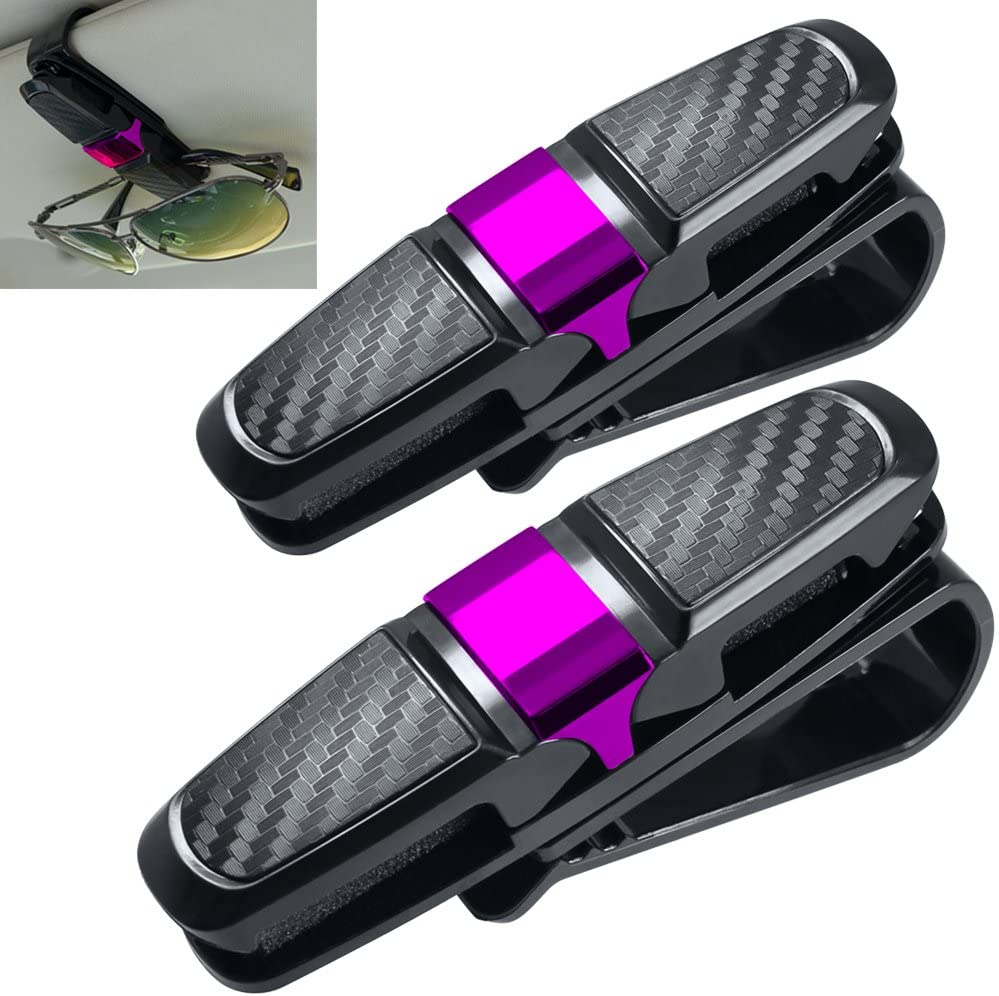 2 Stuks Auto Zonneklep Zonnebril Clip Auto Bril Houder Draagbare Ticket Card Klem ABS Brillen Case Auto Accessoires: WHITE