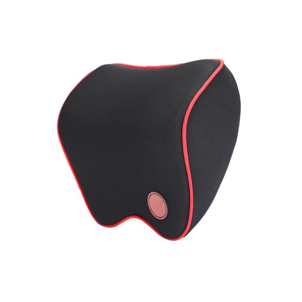 Bil nakkepude 3d memory foam hovedstøtte bil bil nakkepuder fyldt fiberpude til rejsestøtte tilbehør til bilsæde: Rød