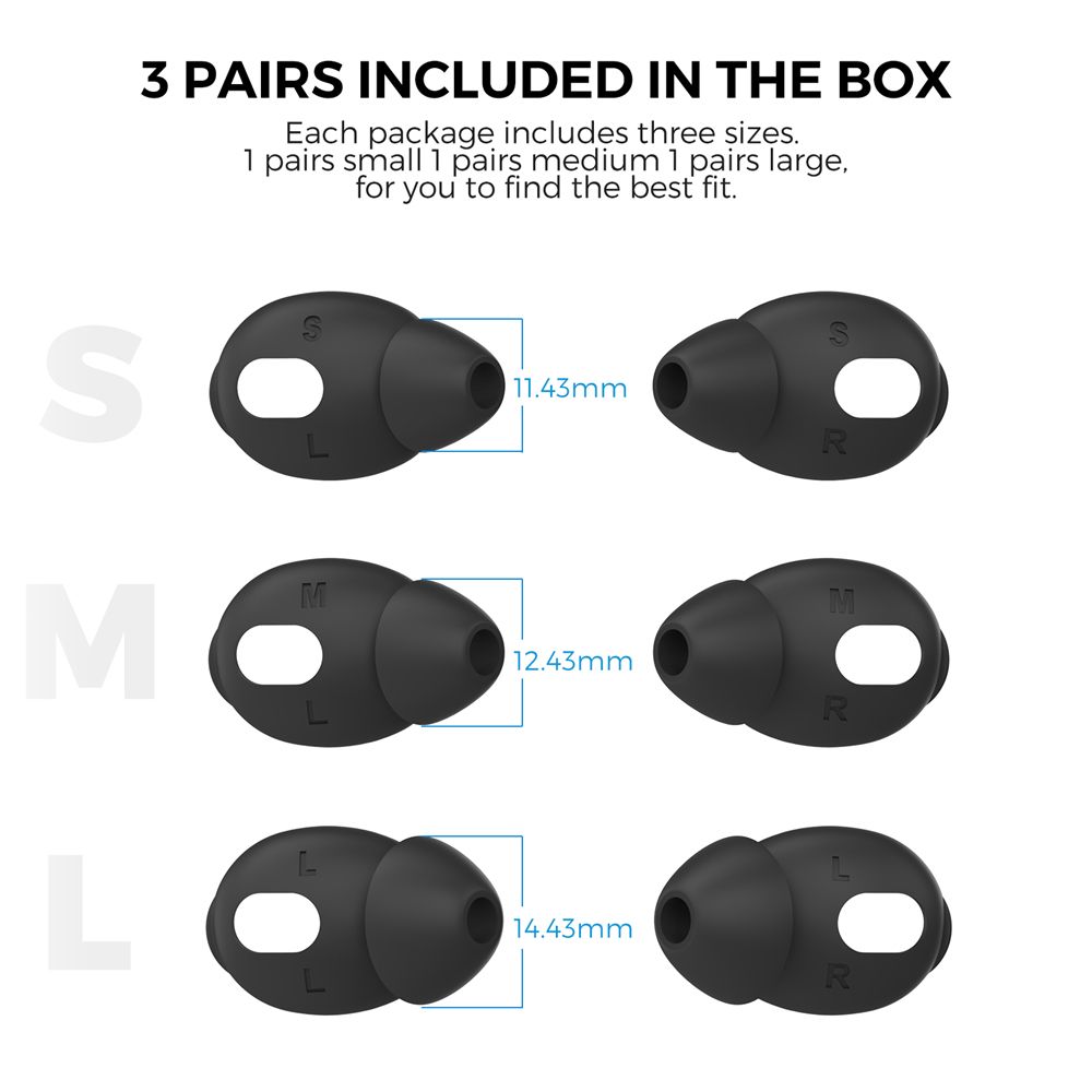 3Pairs Anti Slip Protective Replacement Ultra Thin Case Cover Eartips Silicone Earbuds For AirPods 3: BROWN