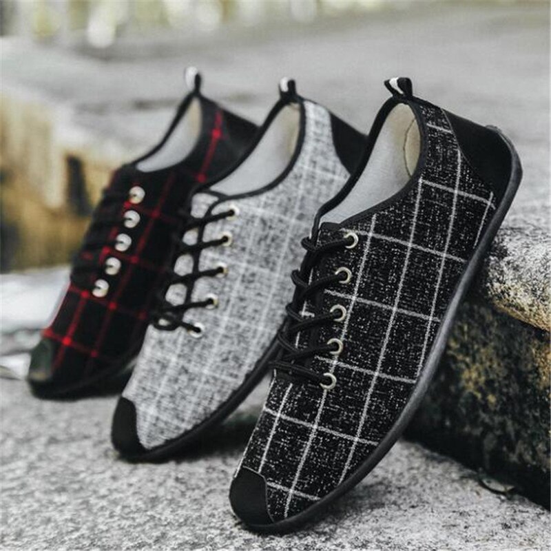 Spring Autumn Men's Shoes Wild Men's Breathable Canvas shoes Men Lace up Slip Sneakers Casual Shoes