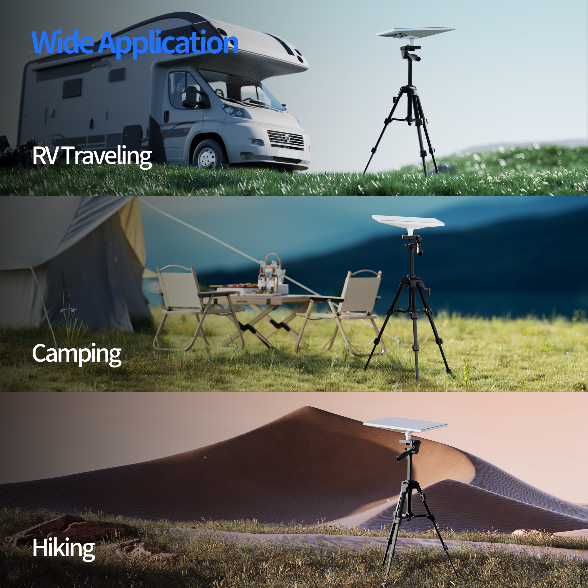 Starlink Mini-statiefbevestiging inclusief adapter, 3 niveaus verstelbare hoogte 360 ° Tilt-compatibele Starlink Mini-standaardmontageset