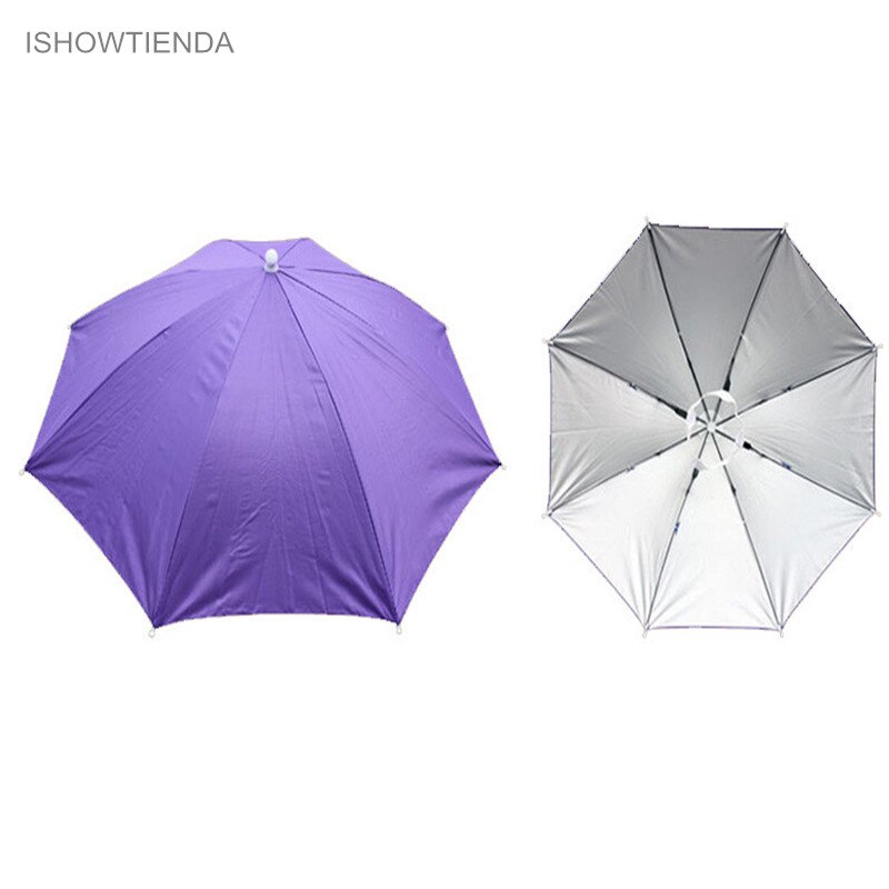 1pc 55cm Outdoor Foldable Sun Umbrella Hat Golf Fishing Camping Headwear Cap Head Hat Woman Outside