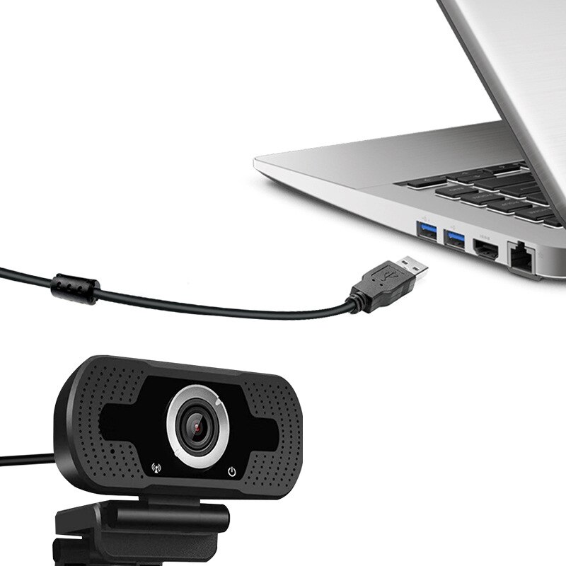 1080P high-definition computer camera built-in microphone live online class USB camera driver free spot W8