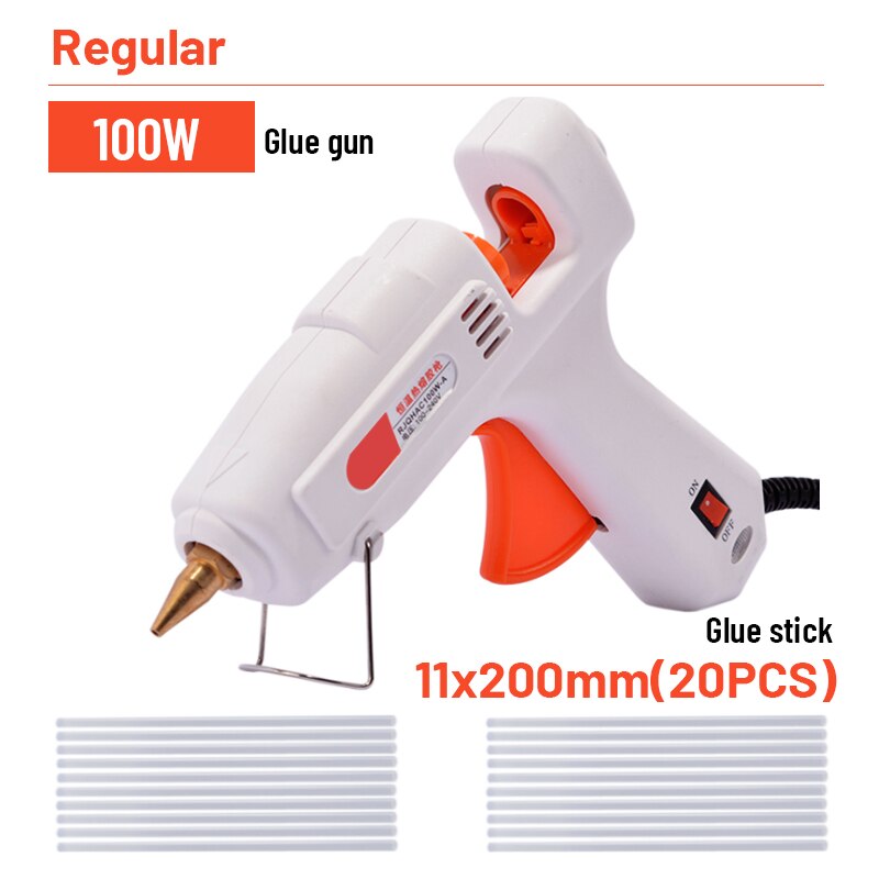 40W-150W High Temp Melt Glue Gun Graft Repair Heat Gun Pneumatic DIY Tools Glue Gun Power Tool: 100W with 20pcs