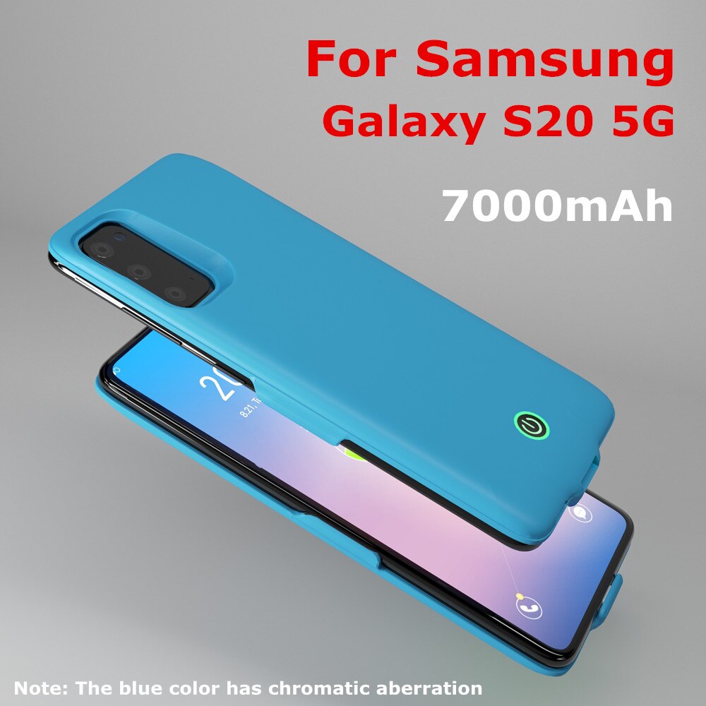 Zkfys powerbank deksel til samsung galakse  s20 ultra 5g batteriladeretuier 7000 mah powerbank ladeveske til samsung  s20 Plus: S20 blå