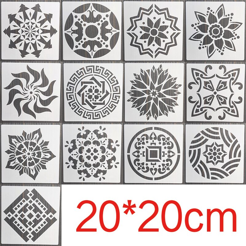 1Pcs 20*20Cm Eenvoudige Mandala Diy Gelaagdheid Stencils Muur Schilderen Meubels Plakboek Kleuring Embossing Album Decoratieve Template
