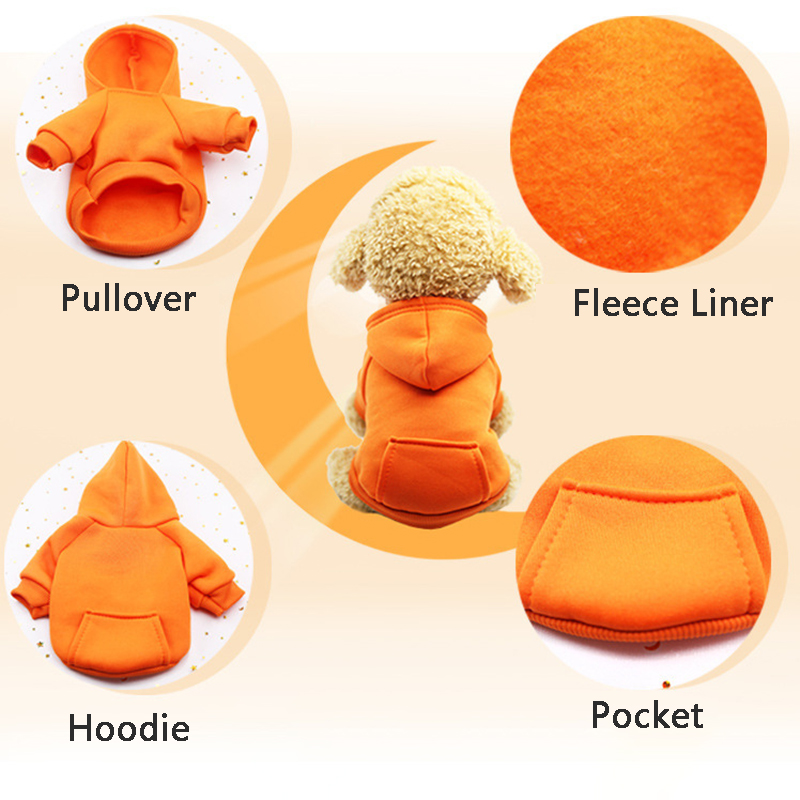Sudadera con capucha para perro, ropa cálida con bolsillos para perros pequeños, abrigo para Chihuahua, cachorro, gato, Bulldog Francés, Invierno