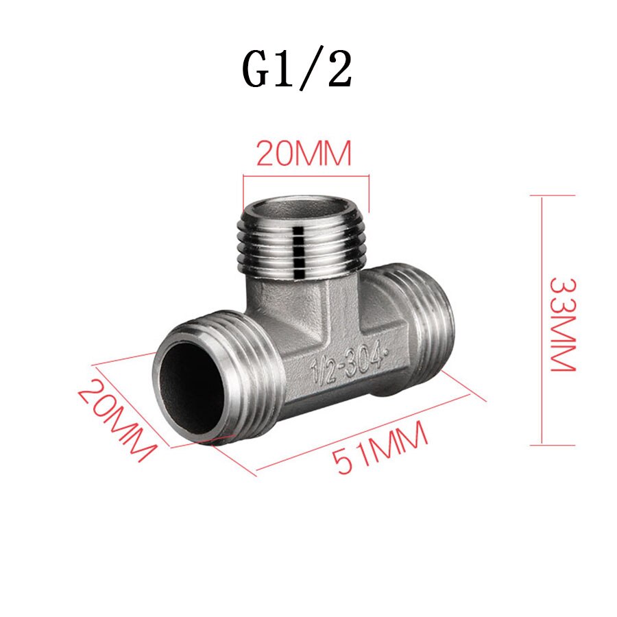 1/2" 3/4" 1 BSP Thread Tee Elbow Docking Hex Nipple Threaded Reducer Pipe Fitting 304 Stainless Steel: Brown