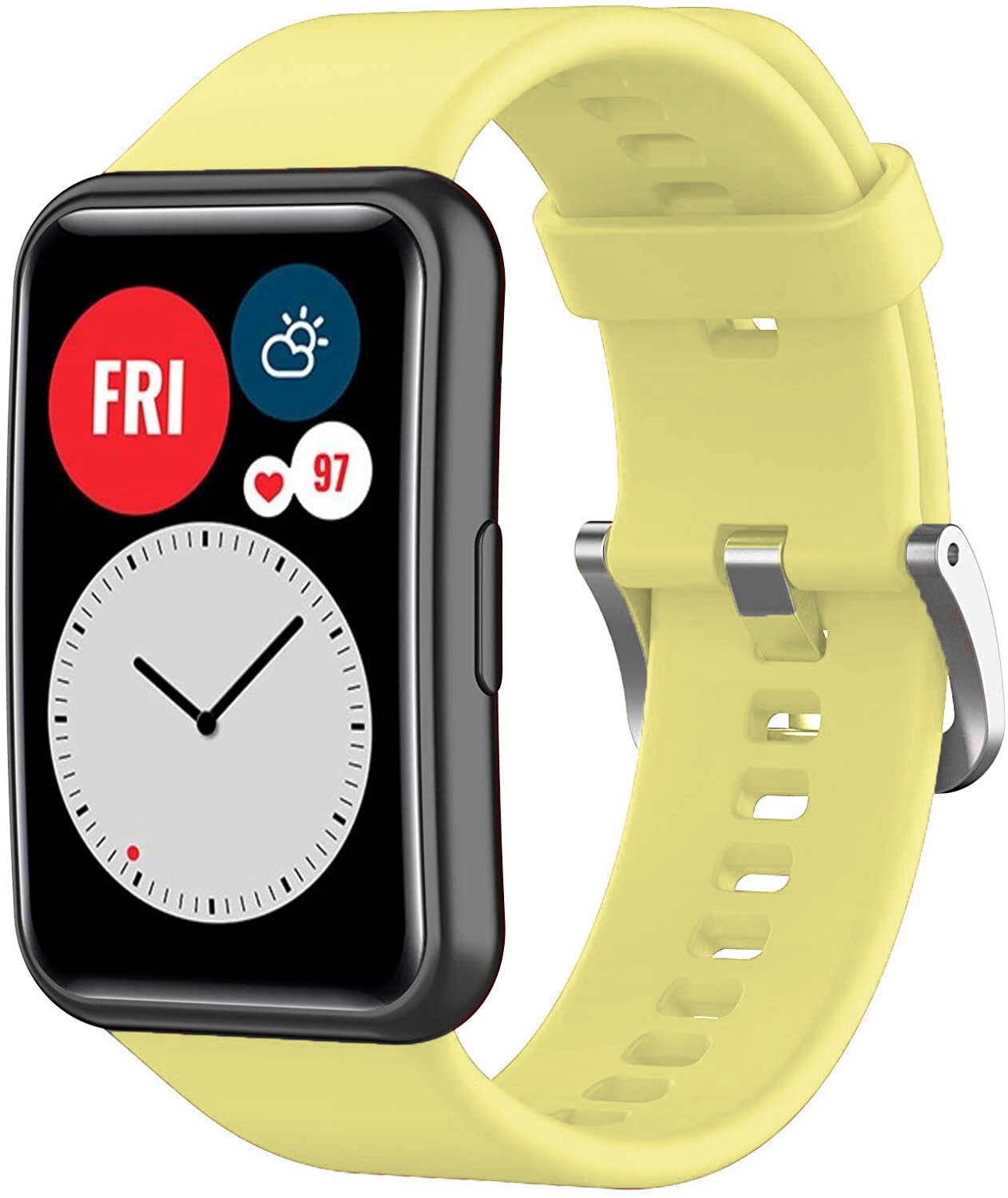 Silicone strap For Huawei Watch FIT band Smartwatch sport belt Replacement Wristband Belt bracelet correa Huawei Watch fit Strap: yellow