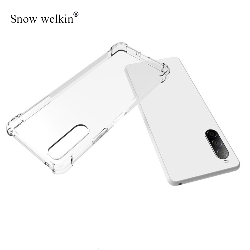 Para Xperia 1 5 10 V IV Airbags Buffer funda de protección completa para Sony Xperia 1 5 10 II III IV V VI funda trasera transparente de TPU suave: Neopreno