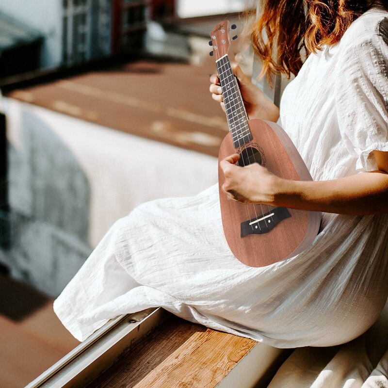 21inch 4 Strings Pineapple Style Mahogany Hawaii Ukulele Uke Electric Bass Guitar For Guitarra Musical Instruments Music Lovers