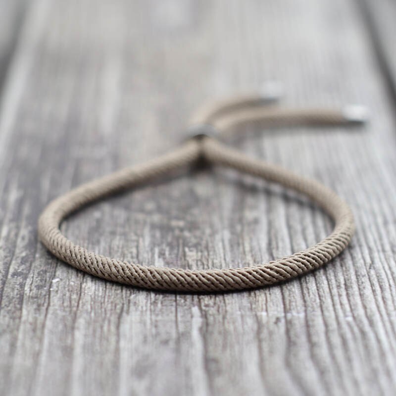 100% aço inoxidável pulseira masculino feminino 4mm milan corda preto vermelho braslet ajustável bff amizade braclet presente para casais: Khaki String