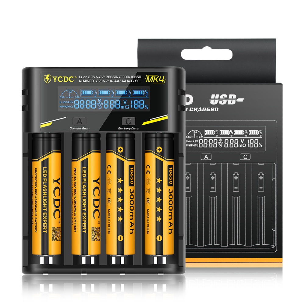 Universele Batterij Oplader Voor 18650 26650 21700 18350 Aa Aaa 3.7V/3.2V/1.2V Nimh 18650 batterij Usb Smart Charger