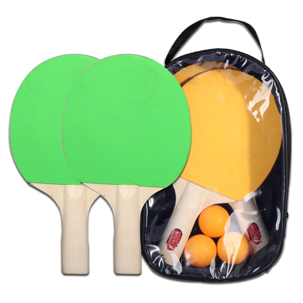 Lichtgewicht tafeltennis racket en ballen set krachtige korte steel tafeltennis paddle racket set sportuitrusting: Set 1