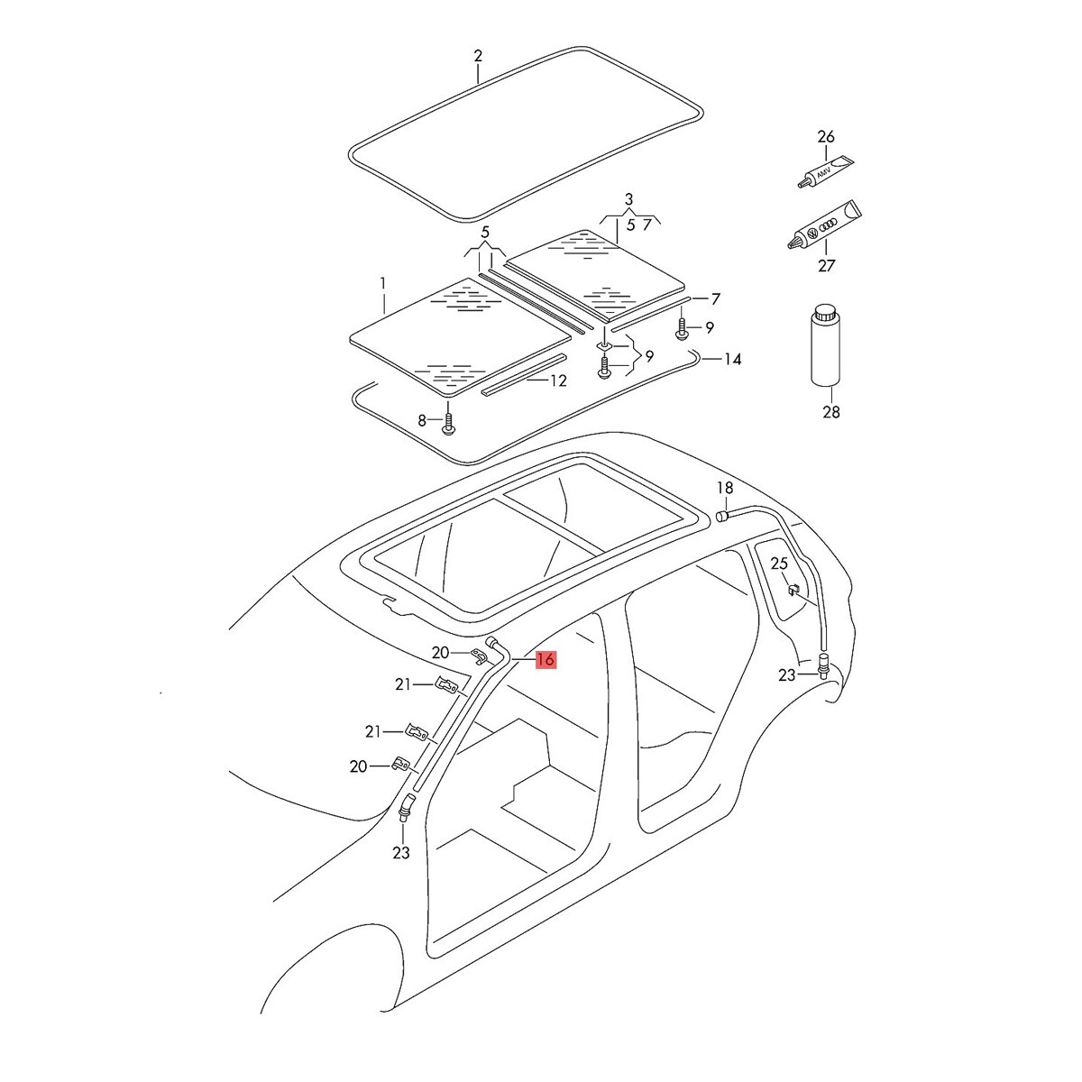 Tuyau de vidange d&#39;eau pour toit ouvrant avant et arrière, pour VW Tiguan MK2 5N, – , 5N0, 877, 231, 5N0, 877, 233 A, nouveauté