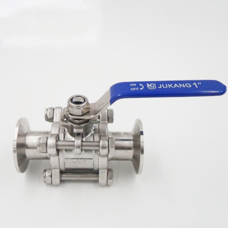 Tri Clamp válvula de bola de acero inoxidable 1/2 "3/4" 1 "ss304 3 uds válvula de bola de puerto completo