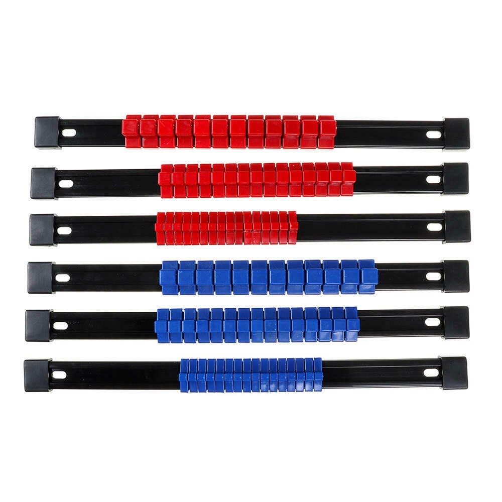 6Pcs ABS Socket Wrenches Holder Adjustable Finisher 1/4 3/8 1/2 Storage Mountable Sliding Stand Sleeve Holder Rail Rack Tool