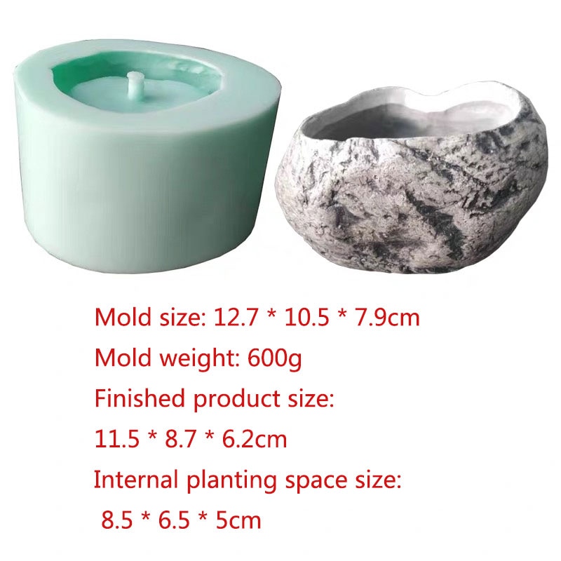 Simuloitu kiven muotoinen betonimuotit ruukku silikonimuotit sementtiruukun tee itse istutusmuotit: B-muotti