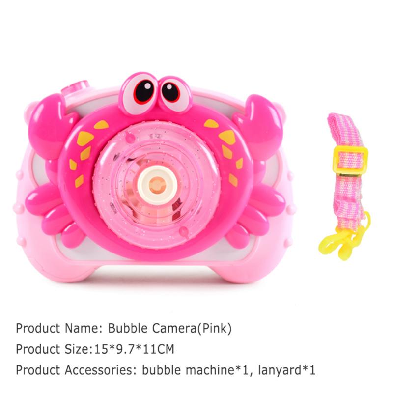 Bolla musica Ventilatore Macchina Elettrica Per Bambini Delfino Granchio Macchina delle Bolle di Luce Giocattolo di Musica di Piazza Giocattolo Bolla Bolla Macchina Elettrica: 04 Pink crab