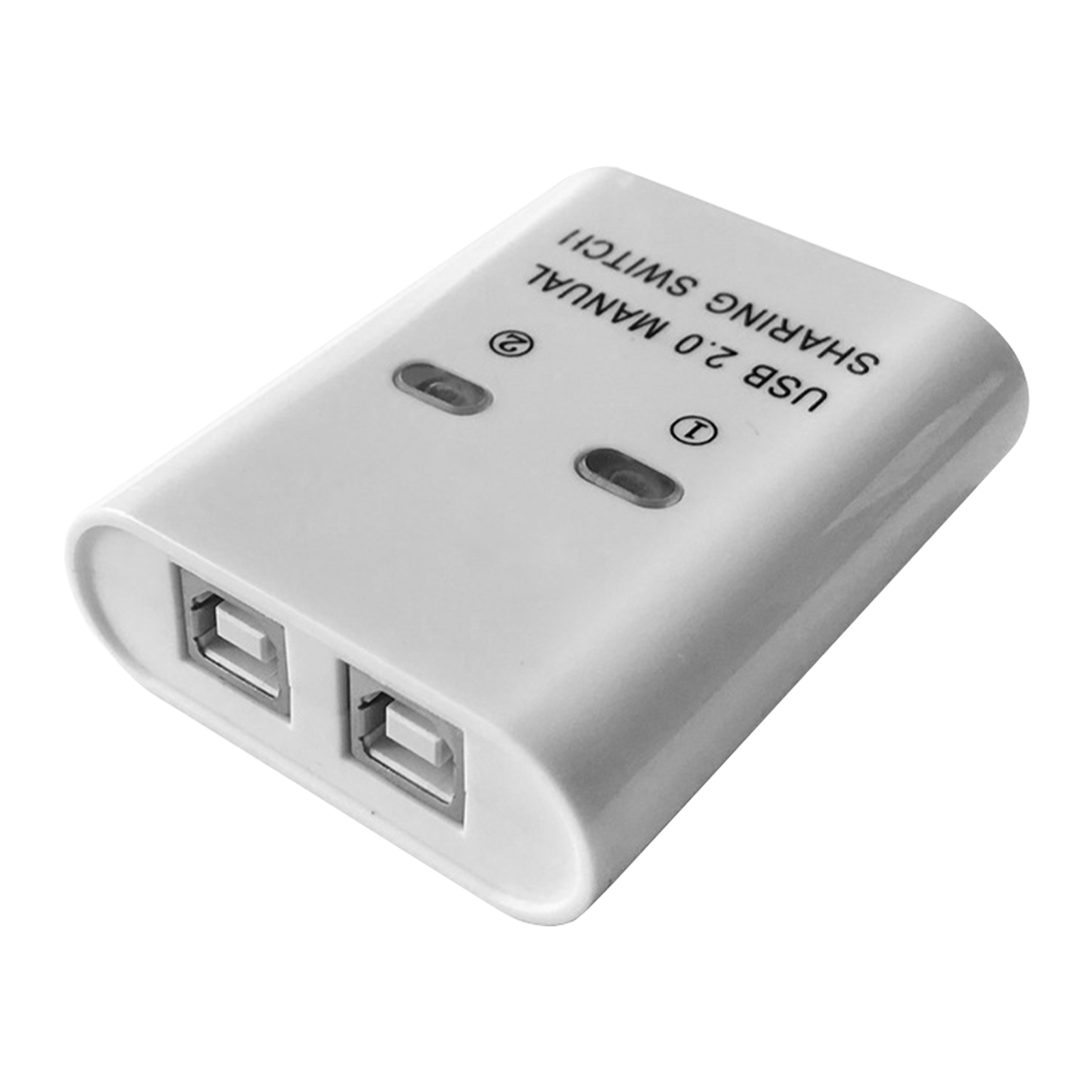 2In1 Out Usb Printer Hub Handleiding Lange Afstand 2 Port Home Office Compact Elektronische Knop Plug En Play Splitter Converter: White