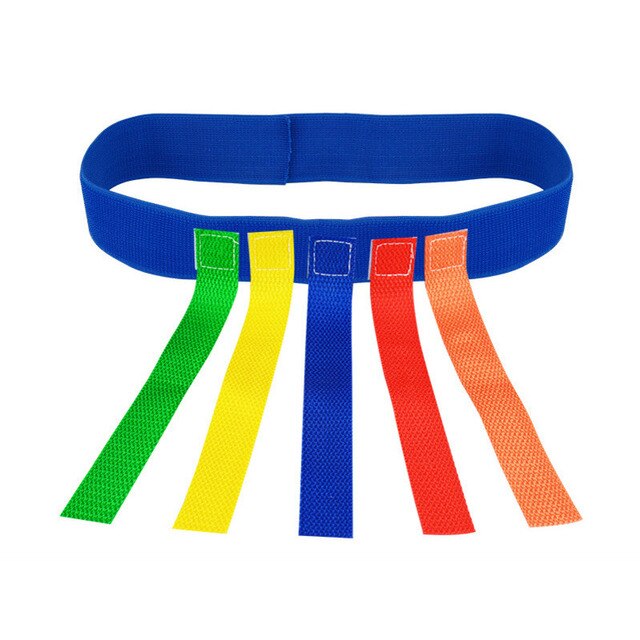 2Pcs Kids Outdoor Funny Game Vest Training Equipment Toys For Children Adult Boys Girls Teamwork Sport Game Toy: Blue 5 Tails