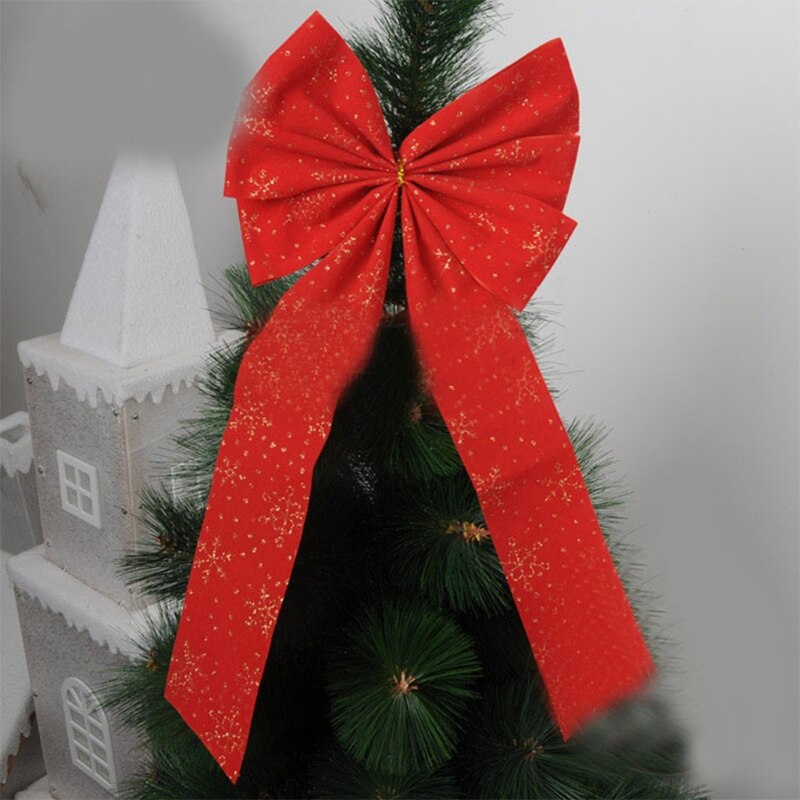 Röd rosett sammet julrosetter hängande xmas rosetter för julkransar dekoration eller träd toppers inomhus och utomhus