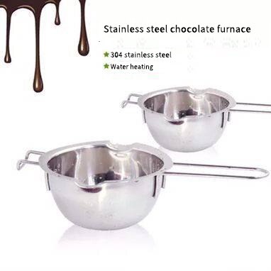 Boraboi ® Roestvrij Stalen Smeltkom met Blauwe Spatel voor Chocolade, Kaarsen, Was en