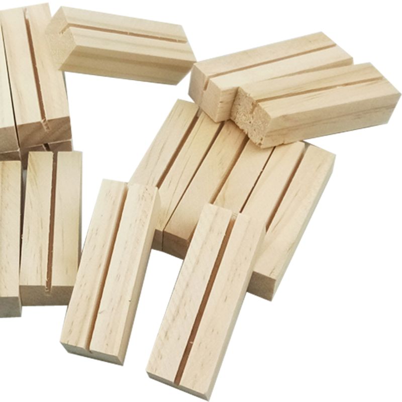 20Pcs Natuurlijke Hout Naam Memo Clips Foto Houder Klem Visitekaartje Stand Desktop Bericht Organizer