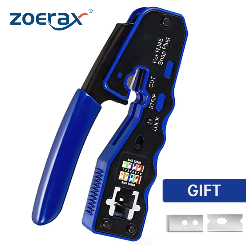 ZoeRax RJ45 outil de sertissage passant à travers la pince à sertir pour Cat6a Cat6 Cat5 Cat5e 8P8C connecteur modulaire outil de sertissage Ethernet