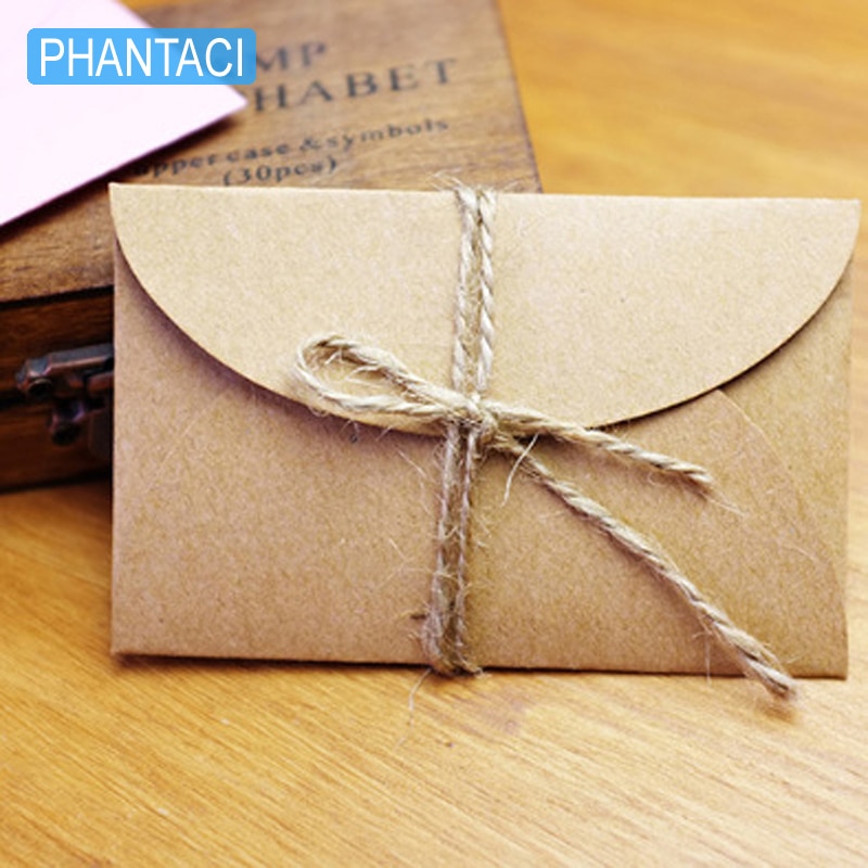 50 Pcs/Set Korean Retro Kraft Paper Envelope Vintage 9*6cm Mini Series Wedding Stationery Envelopes