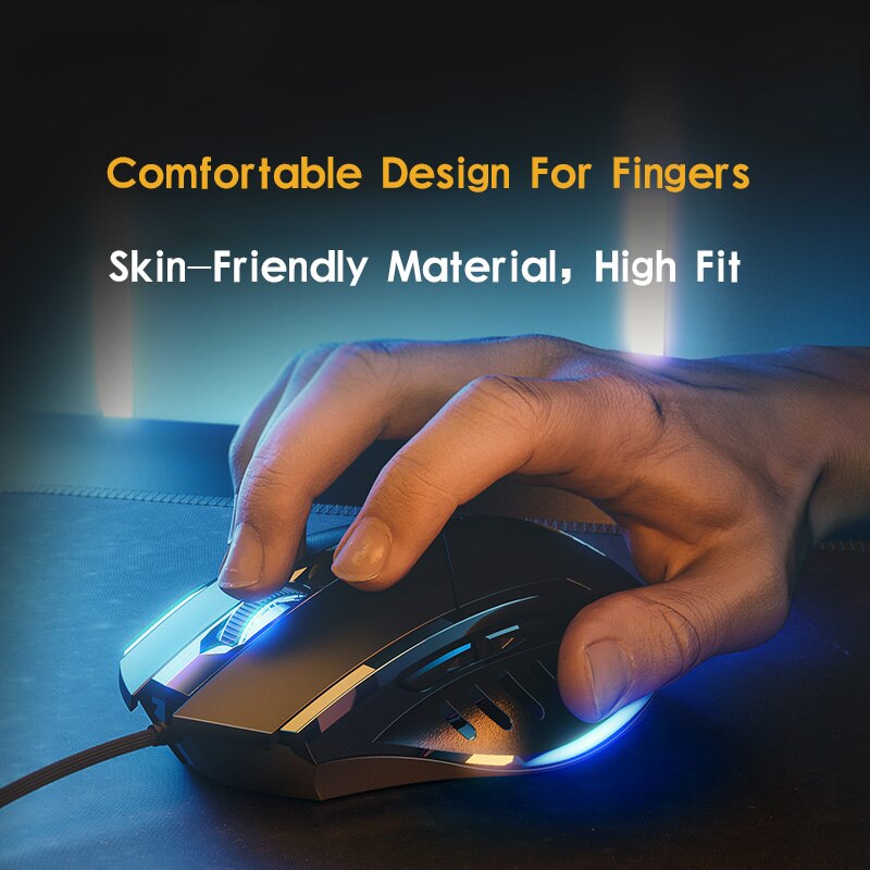 Langallinen hiiri gamer 7200 dpi optinen 6 painike usb hehkuva pelihiiri rgb taustavalolla mykistetty hiiri pelaamiseen kannettava tietokone pc gamer