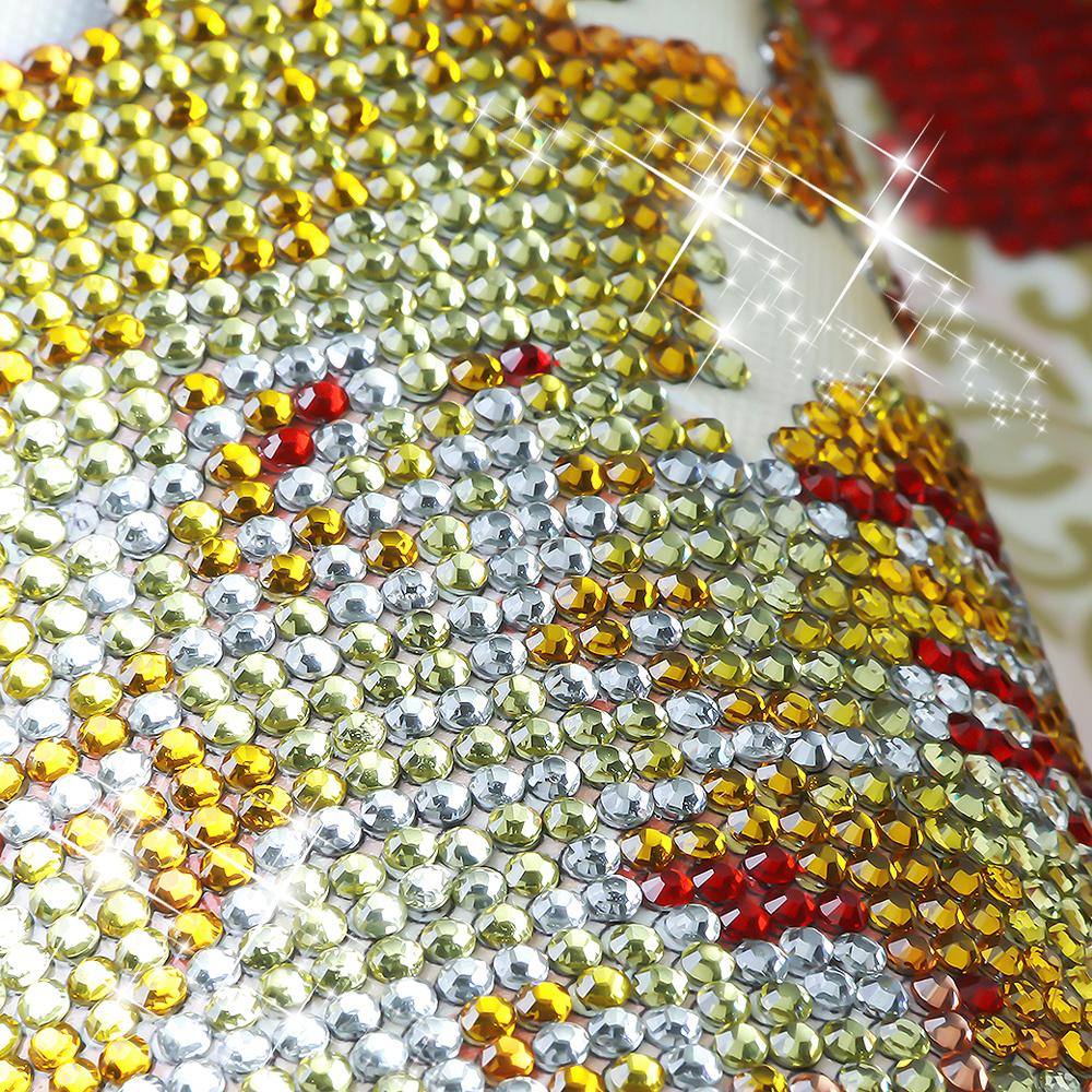 Tableau rond en mosaïque cristal avec strass | Nouvelle peinture, bricolage diamant, point de croix, paysage de maison de lac, broderie diamant, mosaïque