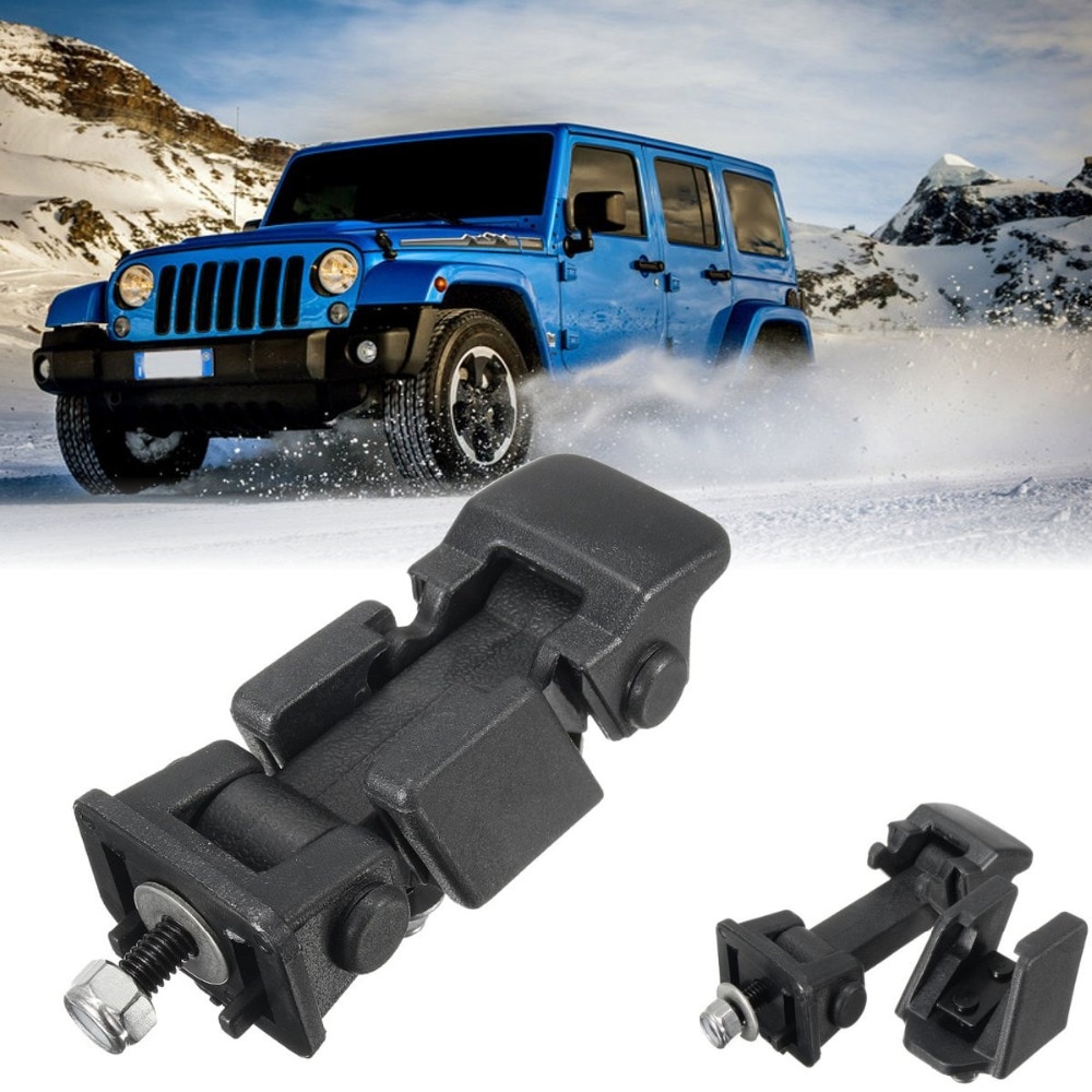 1 Set Black Hood Lock Bracket Latches Buckle Holder For Jeep/Wrangler 2007