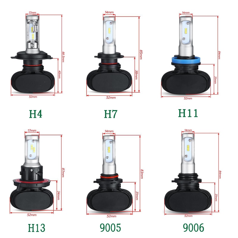 H4 Hallo lo Auto LED Scheinwerfer Lampen H7 H11 9005 9006 50W 8000LM 6500K CSP Led Auto Scheinwerfer LED Beleuchtung Lampe 12v 24v