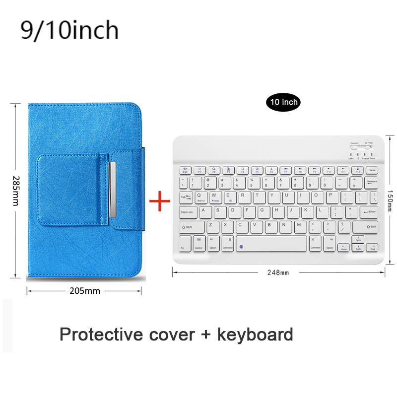 Clavier Bluetooth sans fil avec étui en cuir pour tablette universelle IOS Android Windows, étui en cuir magnétique détachable: MULTI