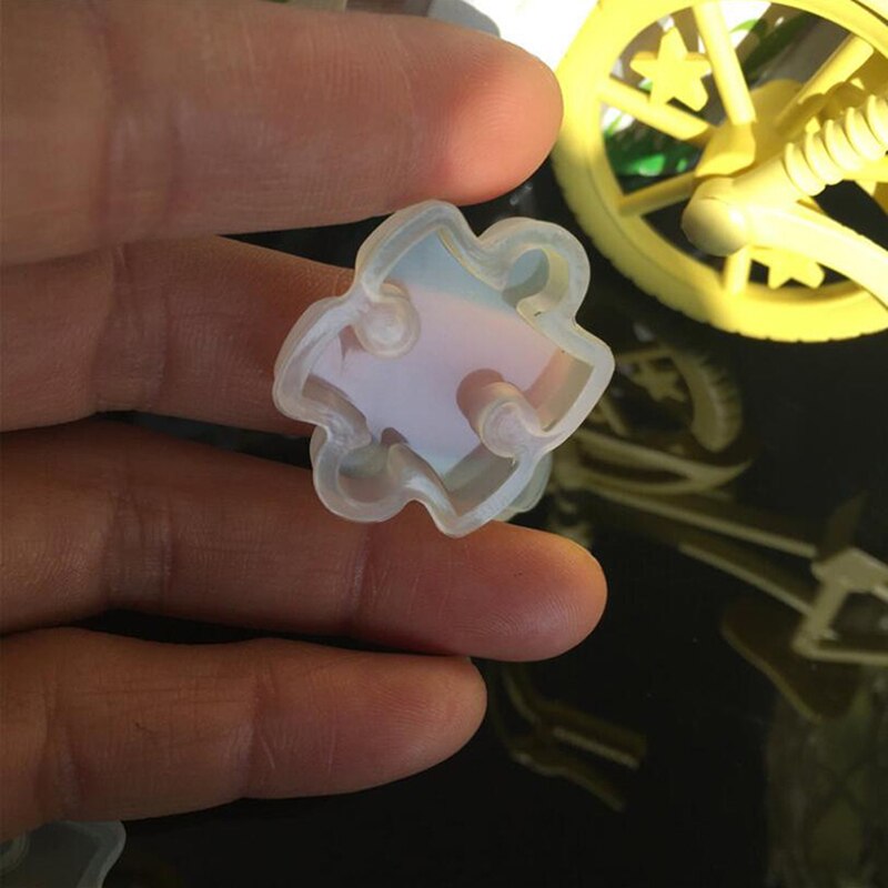 4pcs/set Puzzle Piece Gemstone Crystal Epoxy Resin Mold DIY Jewelry Pendant Making Tools Epoxy Clear Silicone Mould