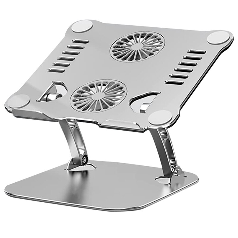 Laptop Stand,Adjustable Computer Stand with USB Cooling Fan and Heat-Vent, Ergonomic Height Angle Riser Compatible