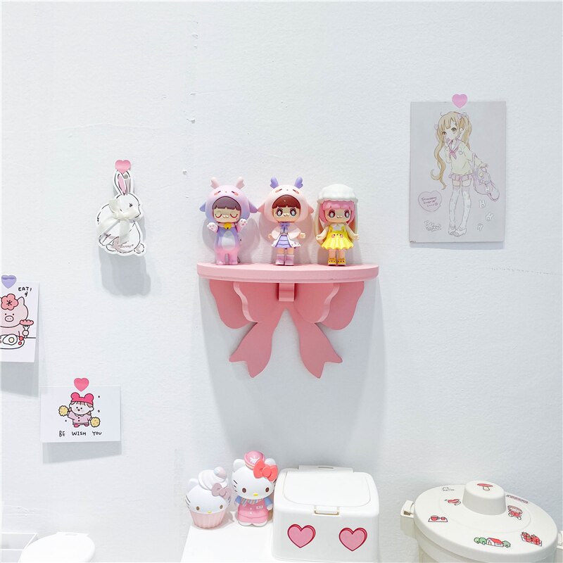 1pc træbuer hylder opbevaringsstativ til husholdning baby børn værelse dekoration arrangør holder væg sløjfer hylder 20*12*8.5cm