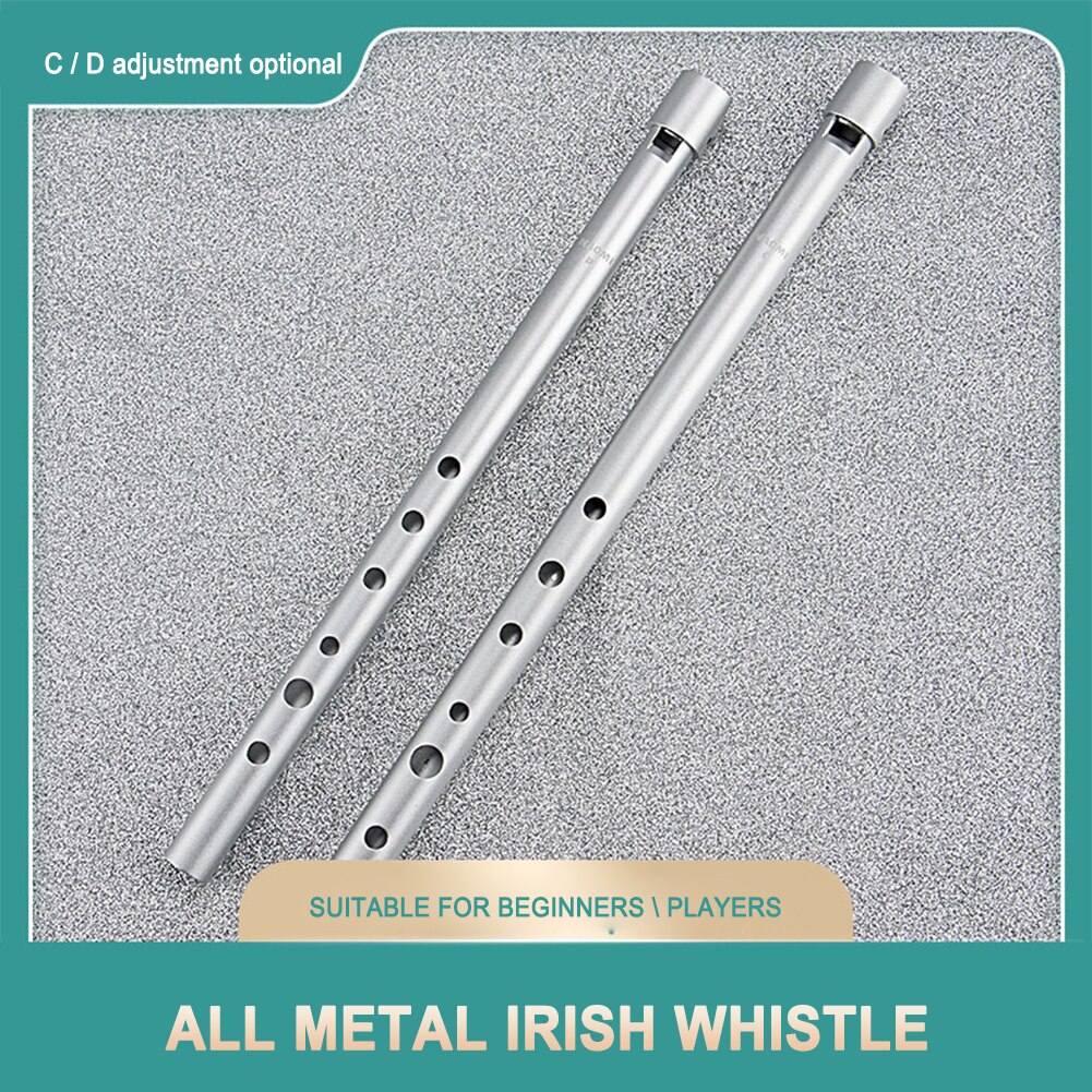 Irish Whistle Traditional Tin Penny Whistle C/D Key 6 Holes Flute Wind Music Instrument for Beginners