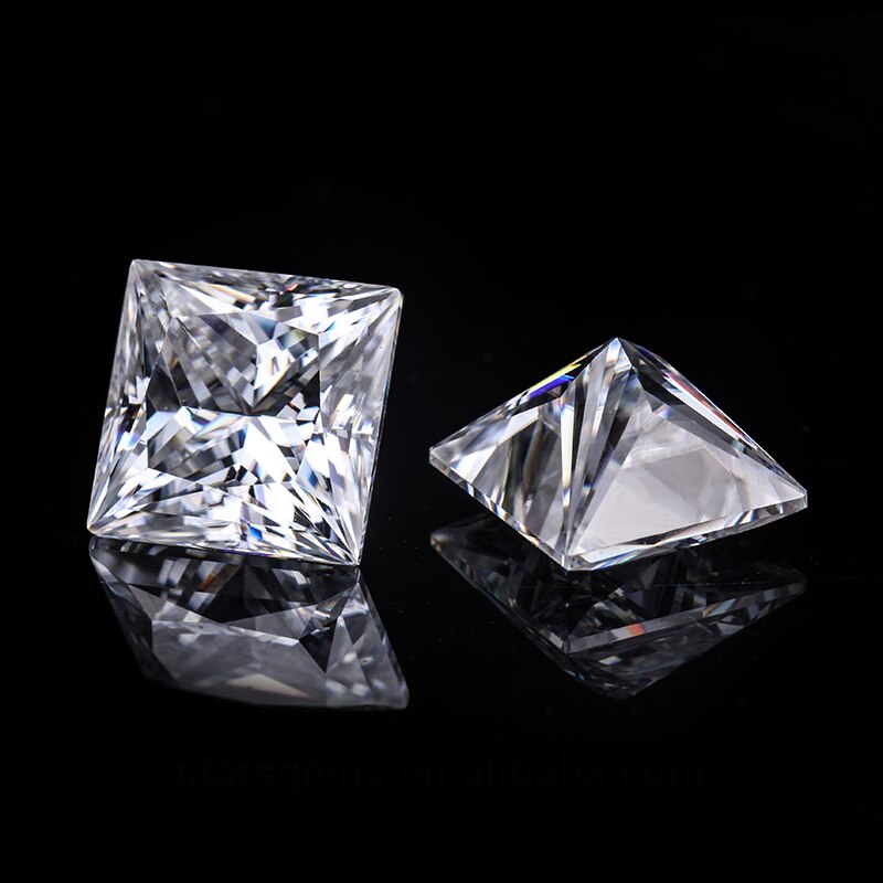 2.5*2.5mm princesa corte branco moissanite pedra frouxo moissanite diamante 0.11 quilates para anel