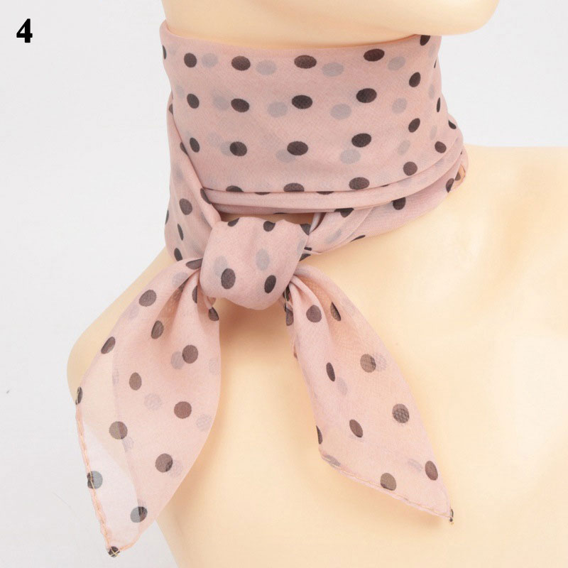 Foulard en mousseline de soie 65x65cm, carré, à pois, à la , pour femmes, châles, cravates, bandes, châles: 4
