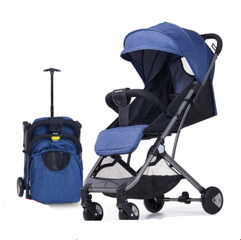 Baby stroller is light, foldable, sits, lie down, small height landscape with trolley, tri-fold bb stroller