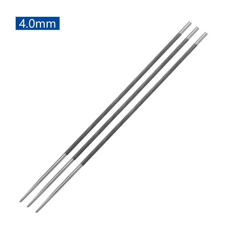Lima de motosierra eléctrica redonda, 3 uds., 4mm/4,8mm/5,5mm, afilador de archivos, cadenas de motosierra, accesorios de herramientas manuales para carpintería: Beige