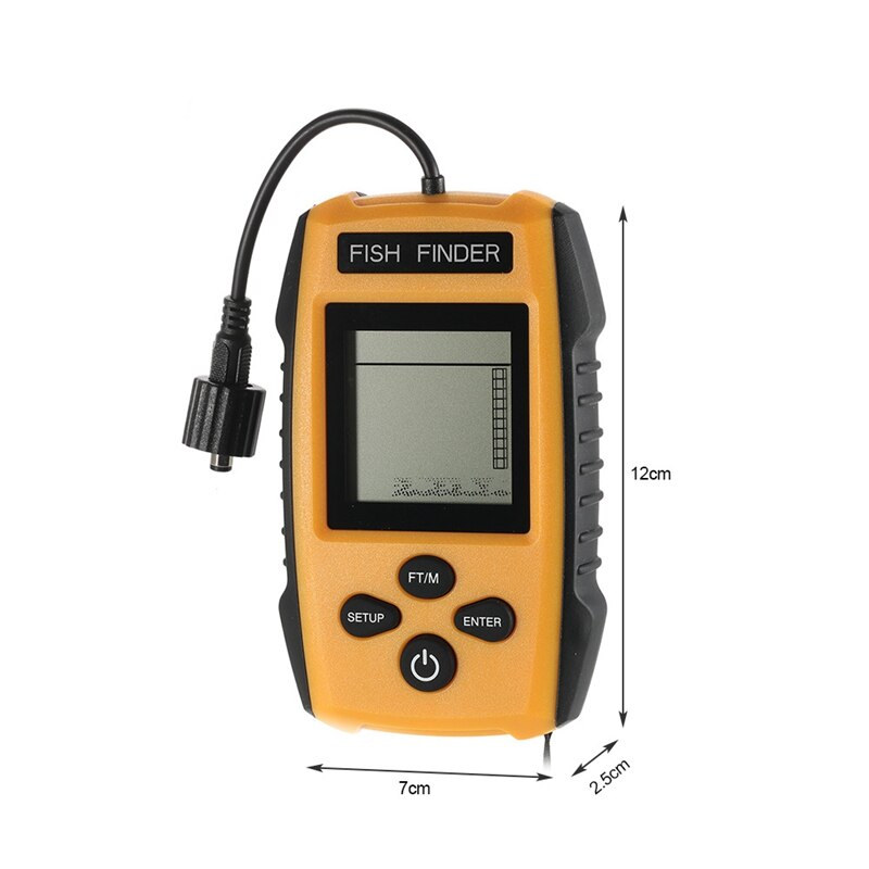 Portable Sonar Fish Finder Fishing Kayak Fishfinder Fish Depth Finder Echo Sounder Fishing Gear with LCD Display