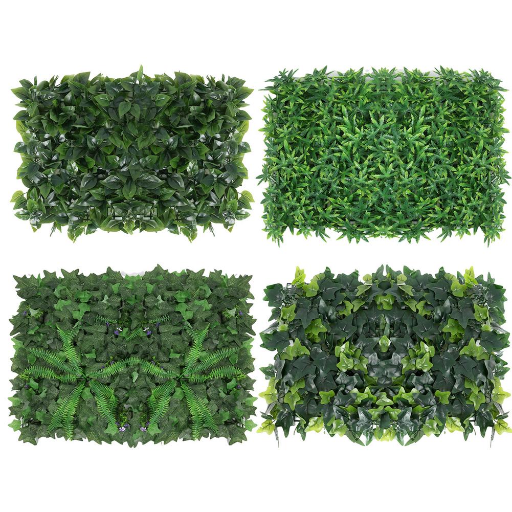 60x40CM Artificial Plant Backdrop Panel UV Protected Privacy Hedge Screen Simulation Plant Wall Decor Lawn For Garden Decoration