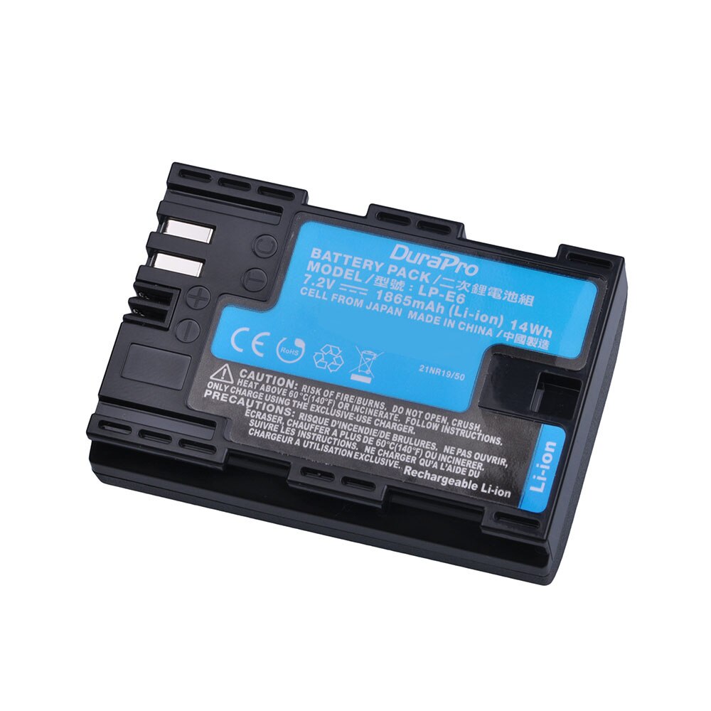 Batería para cámara Canon EOS 5D Mark II III 50D 6D 60D 7D 70D 80D 90D EOS R, batería de 1865mAh LP-E6 LPE6, LP-E6N LPE6N: 1 Battery
