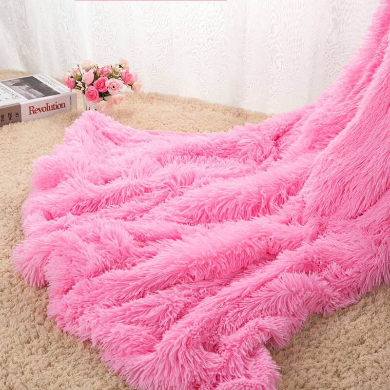 Sofa/luft/sengetøy tepper mantas hvit rosa grå fleece fluffy plysj sengeteppe couverture polaire plaids