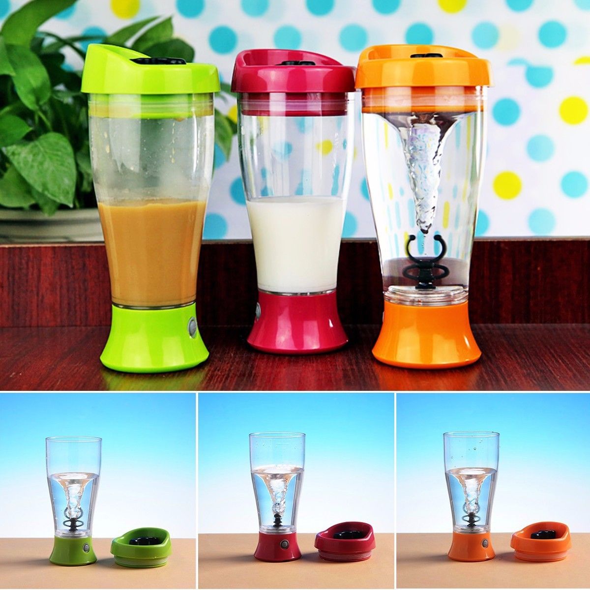 Elektrisk protein shaker blender kop mælk drikke vand vortex mixer juicer flaske krus bærbar lækagesikker husholdning