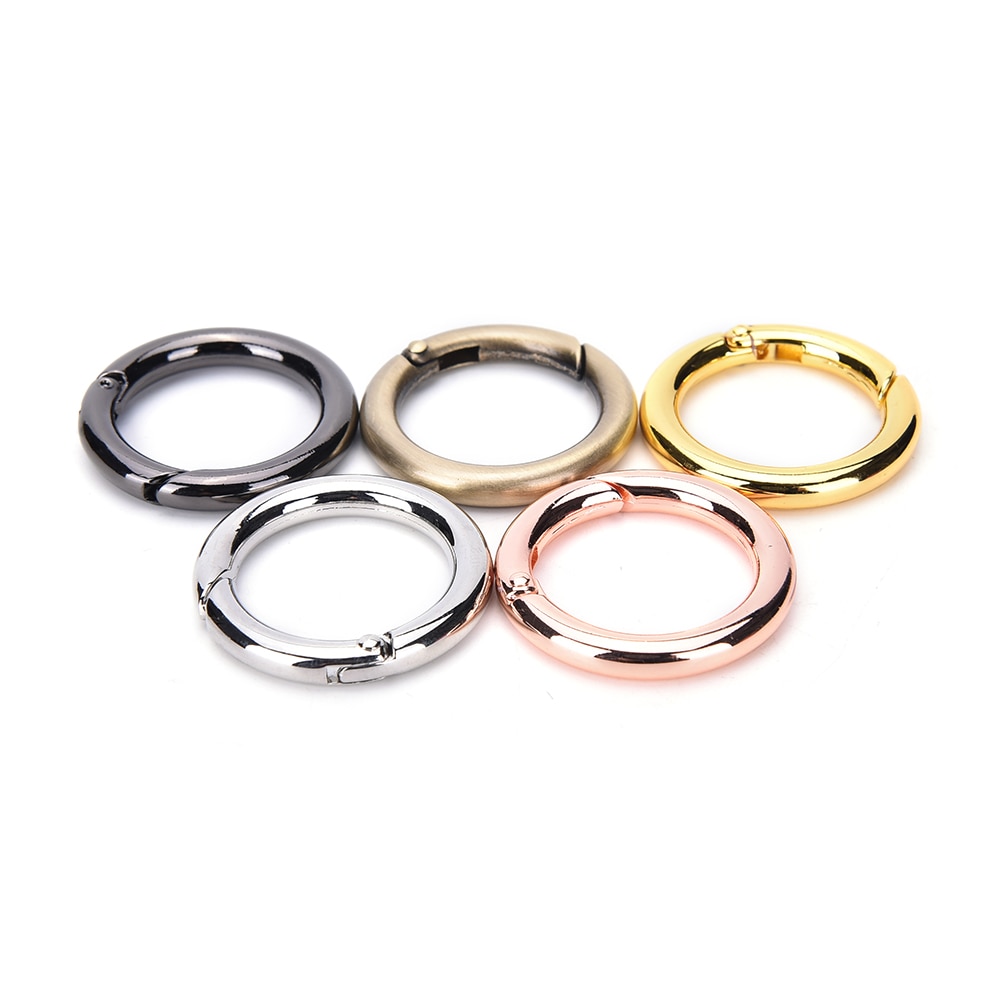 1 stk rund karabinkrok snap clip trigger fjær nøkkelring bucklespring o ring bag hook o ring for bags diy bag accessories