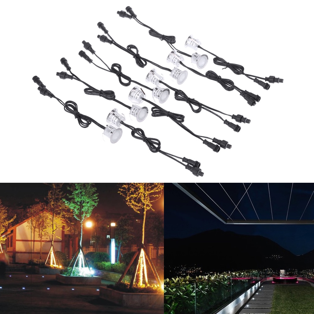 10PCS LED Deck Lights Recessed In-ground Underground IP67 Outdoor Landscape Garden Pathway Stair Decoration Lamp Garden Decor